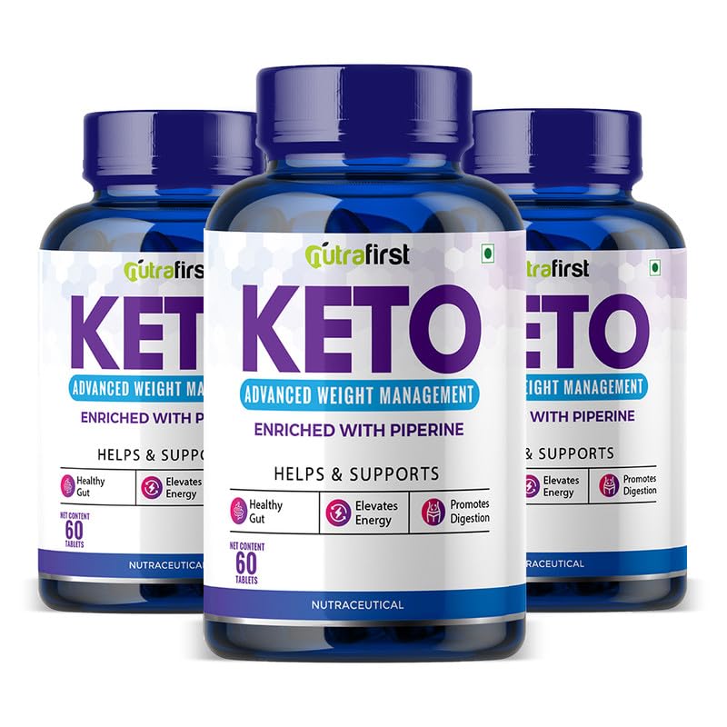Nutrafirst KETO Advanced Tablets (3x60 Tab) with Garcinia Cambogia & Green Coffee Extract | Supports Weight Loss, Fat Burning & Ketosis | Boosts Energy & Metabolism | Natural Keto Supplement – Pack of 3