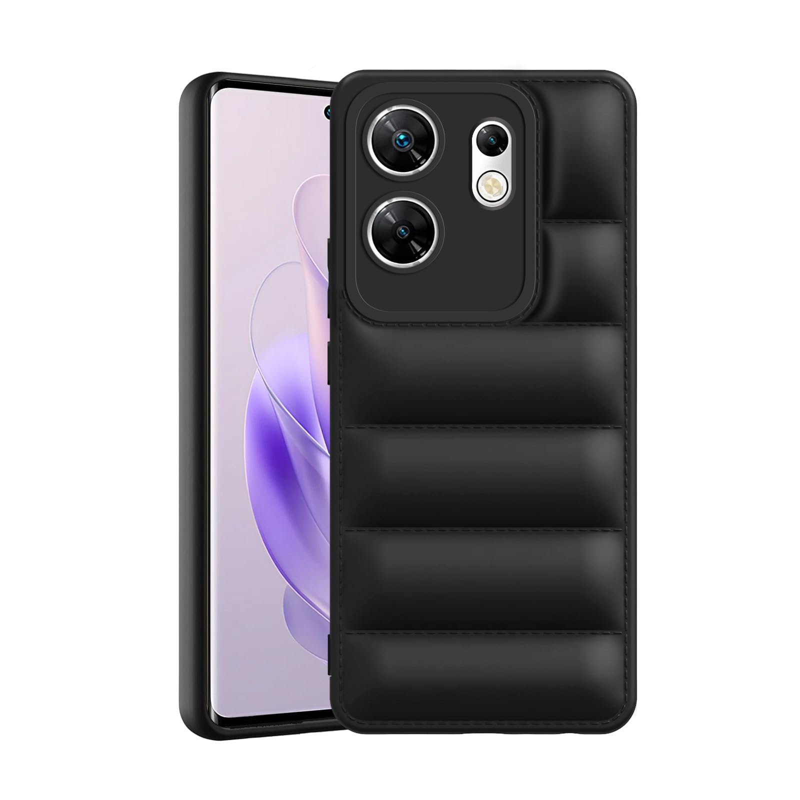 Amazon Brand - Solimo Puffer Case Camera Protection Soft Back Cover for Infinix Zero 30 4G | Infinix Zero 30 5G - Black - Rubber (B0CV569RPJ) Amazon Price History, Amazon Price Tracker