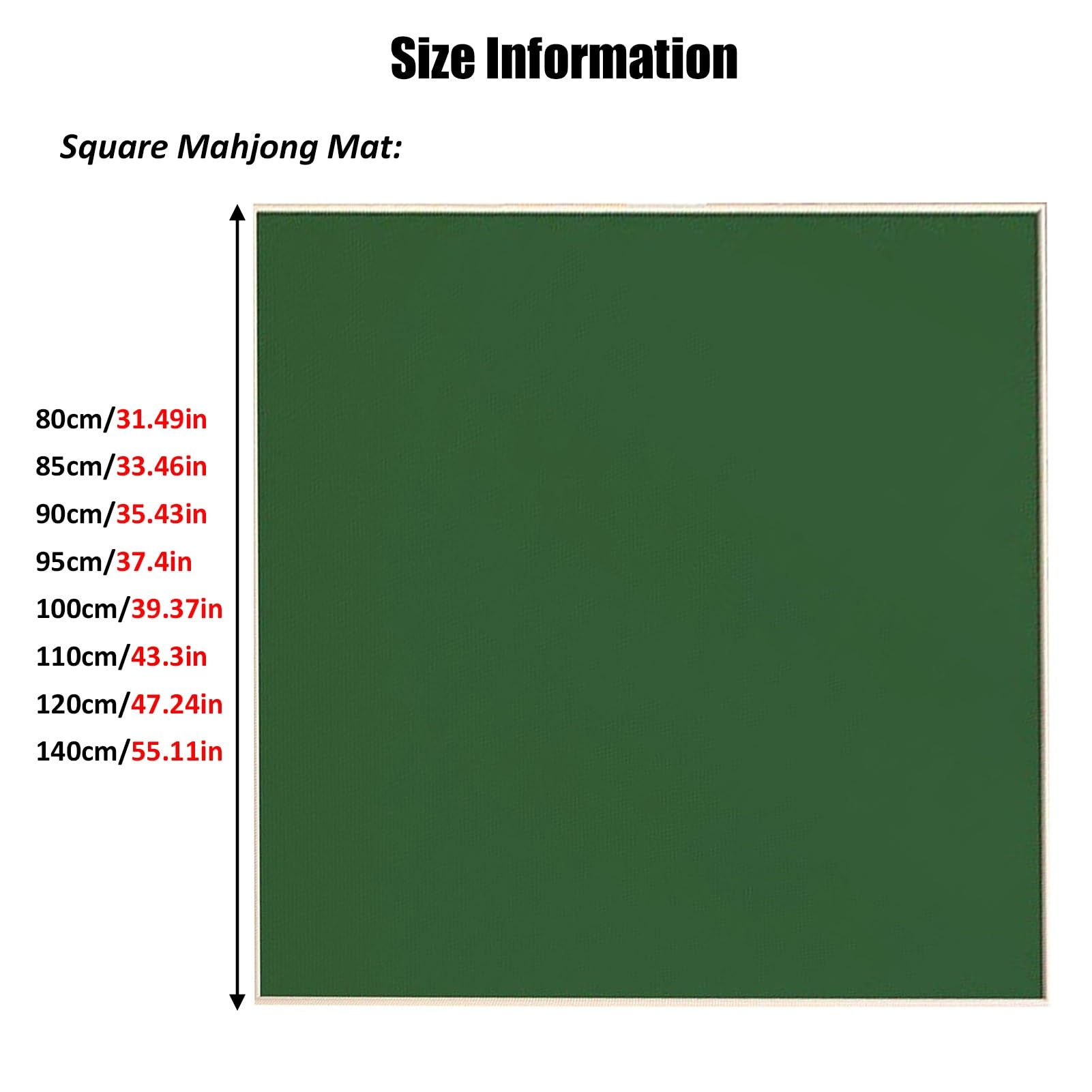 Mata Mahjong Na Stoły, Mata Do Gier Z Redukcją Hałasu Na Imprezie Rodzinnej Z Antypoślizgowym Podkładem, Do Pokera, Gier Karcianych, Planszowych I Płytek(Green,120x120cm/47.24x47.24in)