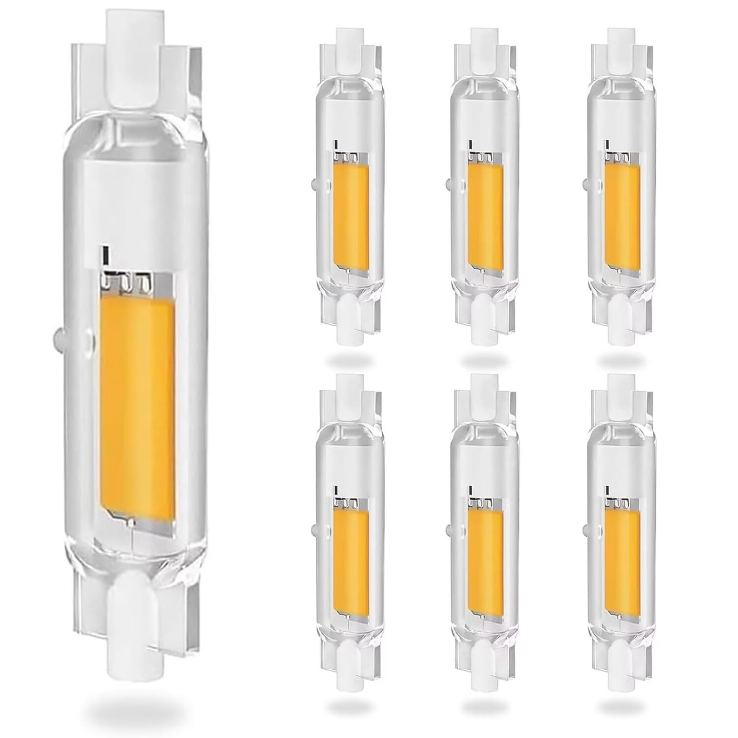 ACAATVE R7S LED 78mm Dimmbar | 20W R7S LED Lampen Ersatz für 200W Halogenstab, Led 78mm Kaltweiß 6000K 2000LM, Kein Flackern, 360°Abstrahlwinkel für Stehlampe Wandleuchte Deckenfluter, 6er Pack