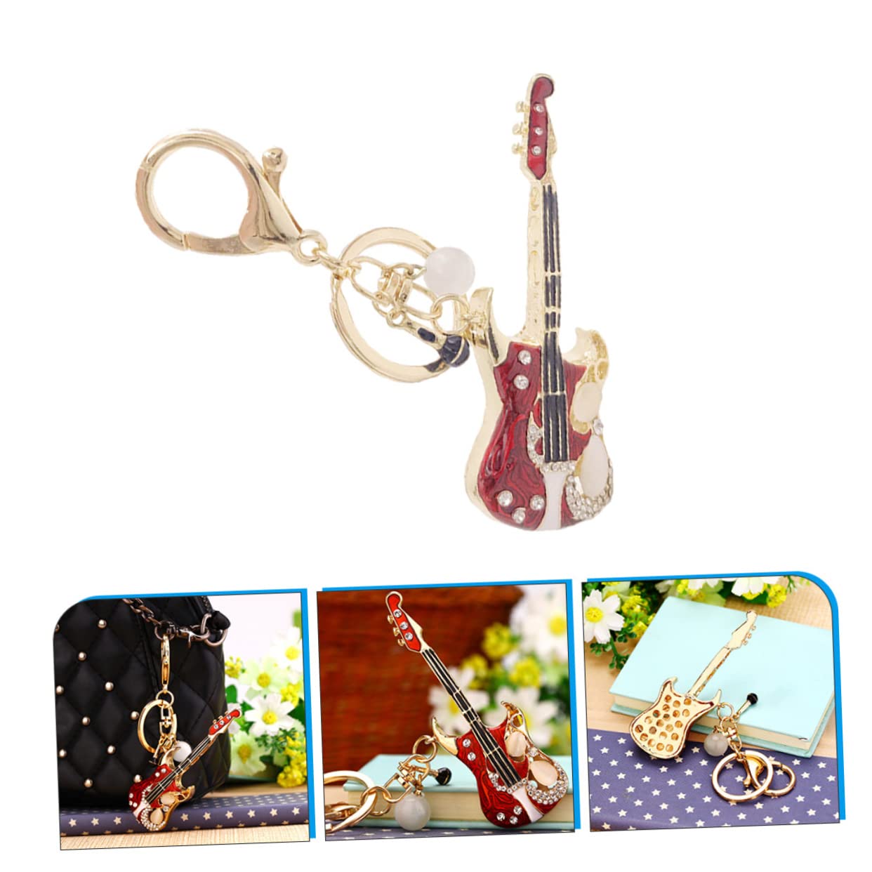 BESPORTBLE Portachiavi Chitarra con Accessorio Creativo per Borse e Chiavi Ciondolo Decorativo Idea per Amanti Della