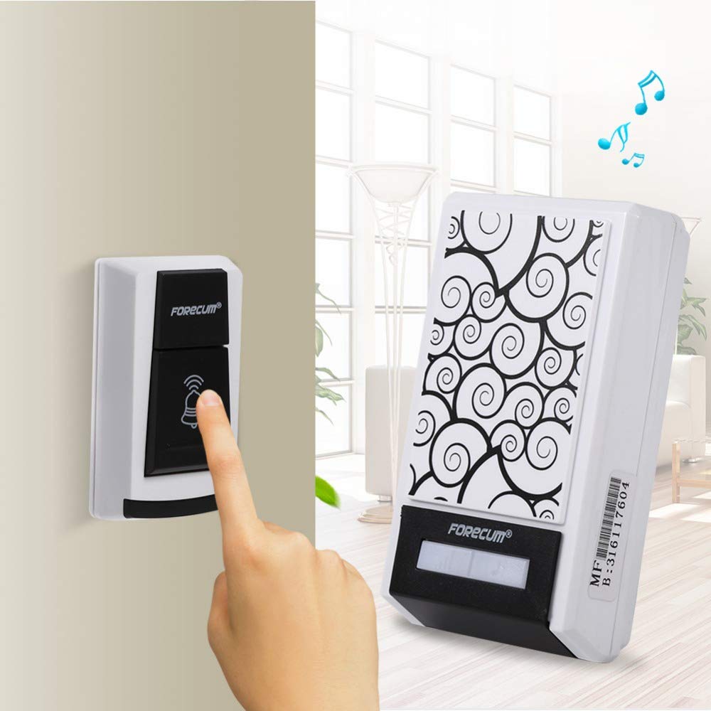 Hetai 1Wireless Doorbells Unique Pattern Design Door Bell W/ 1 Receiver/2 Receivers Waterproof Doorbell for Home Office 36 Tunes HOT
