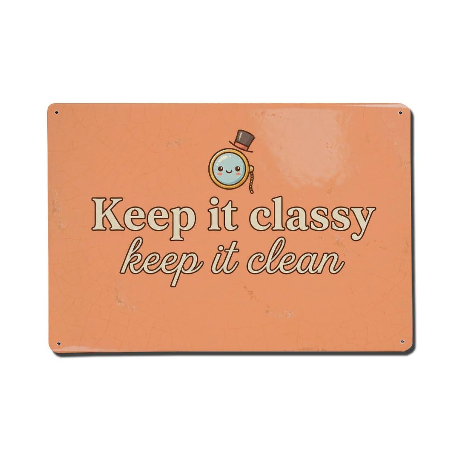 Olhnbad Style Keep It Classy Keep It Clean Bathroom Quote Metal Tin Sign