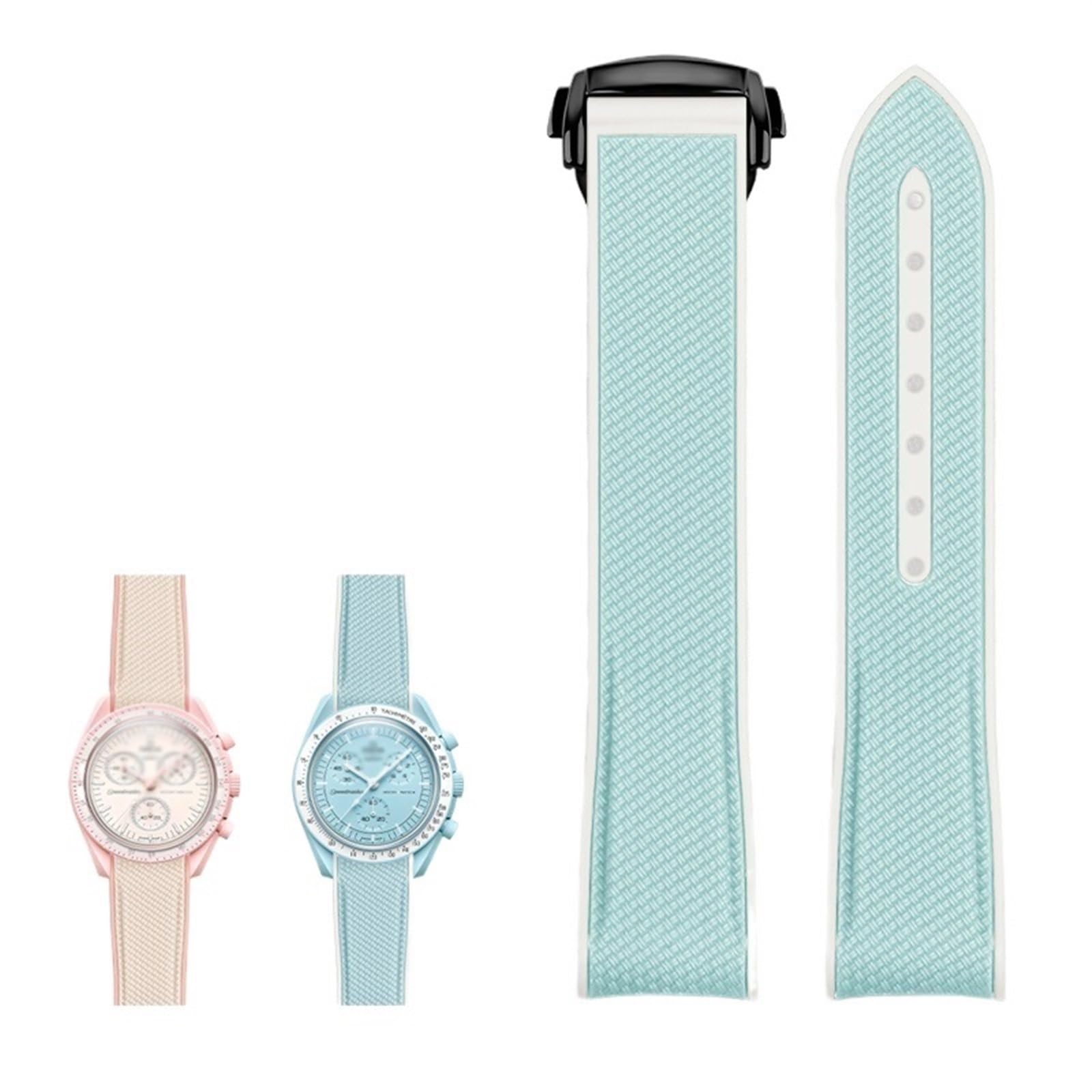 Pasek do zegarka Moonswatch, miękki silikonowy pasek do zegarka Omega X Swatch MoonSwatch Speedmaster 20 mm, wodoszczelny, zapasowy pasek z szybkim zapięciem