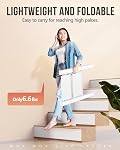 WOA WOA 2 Step Ladder, Foldable Step Stool, Aluminum Lightweight Ladder for Home Kitchen Closet, Anti-Slip Pedals, Ease of Folding, Portable, 300lbs Capacity - White