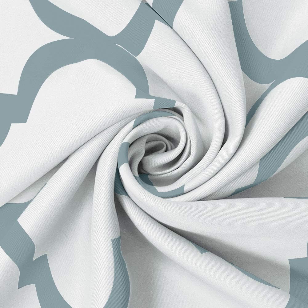 Melodieux Moroccan Patio Curtains for Extra Wide Window, Room Divider Blackout Drape for Sliding Glass Door, 1 Panel (100 x 96 Inch, Off White/Dusty Teal)