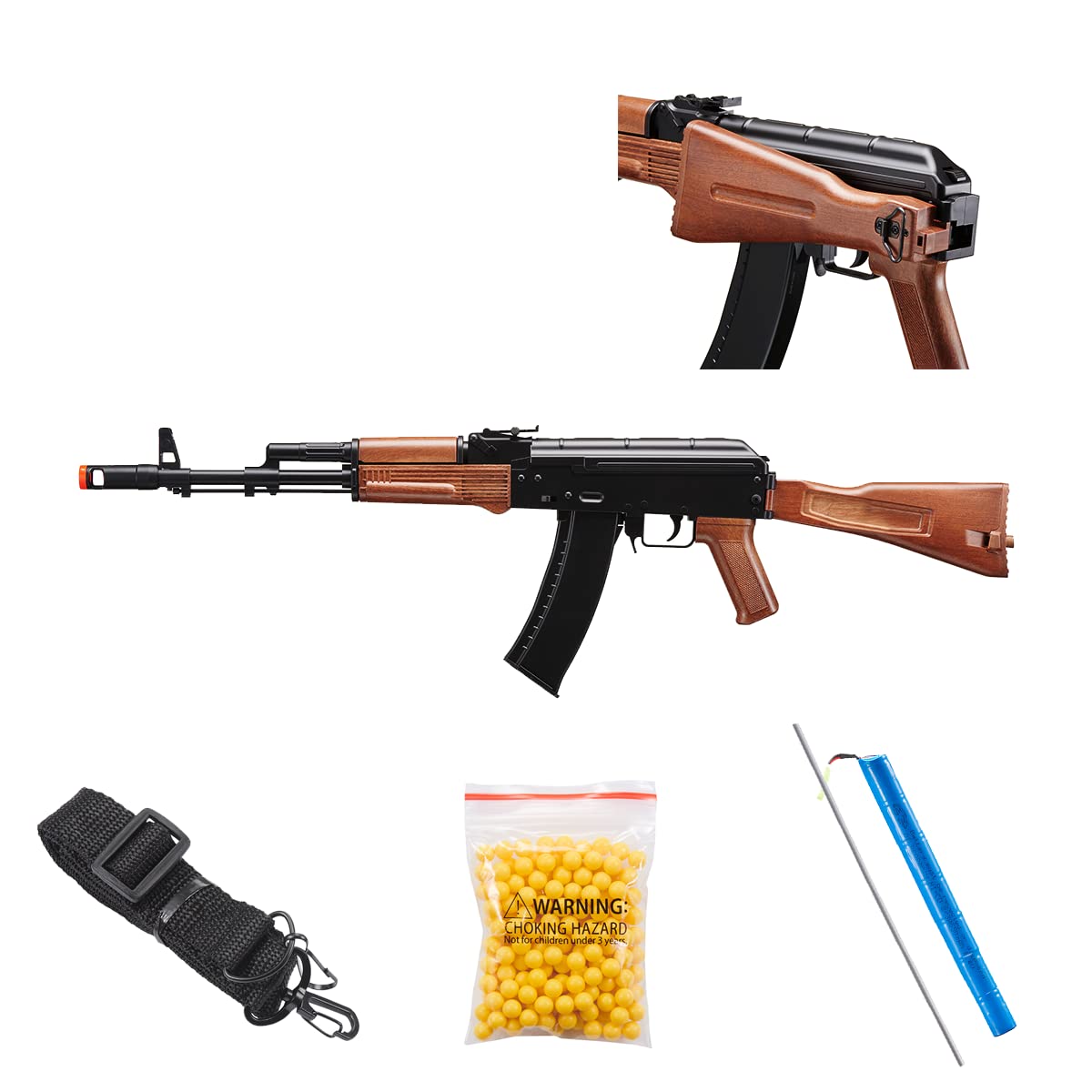 Classic Ak Airsoft Foldable Stock AK-74 AEG - Black & Wood