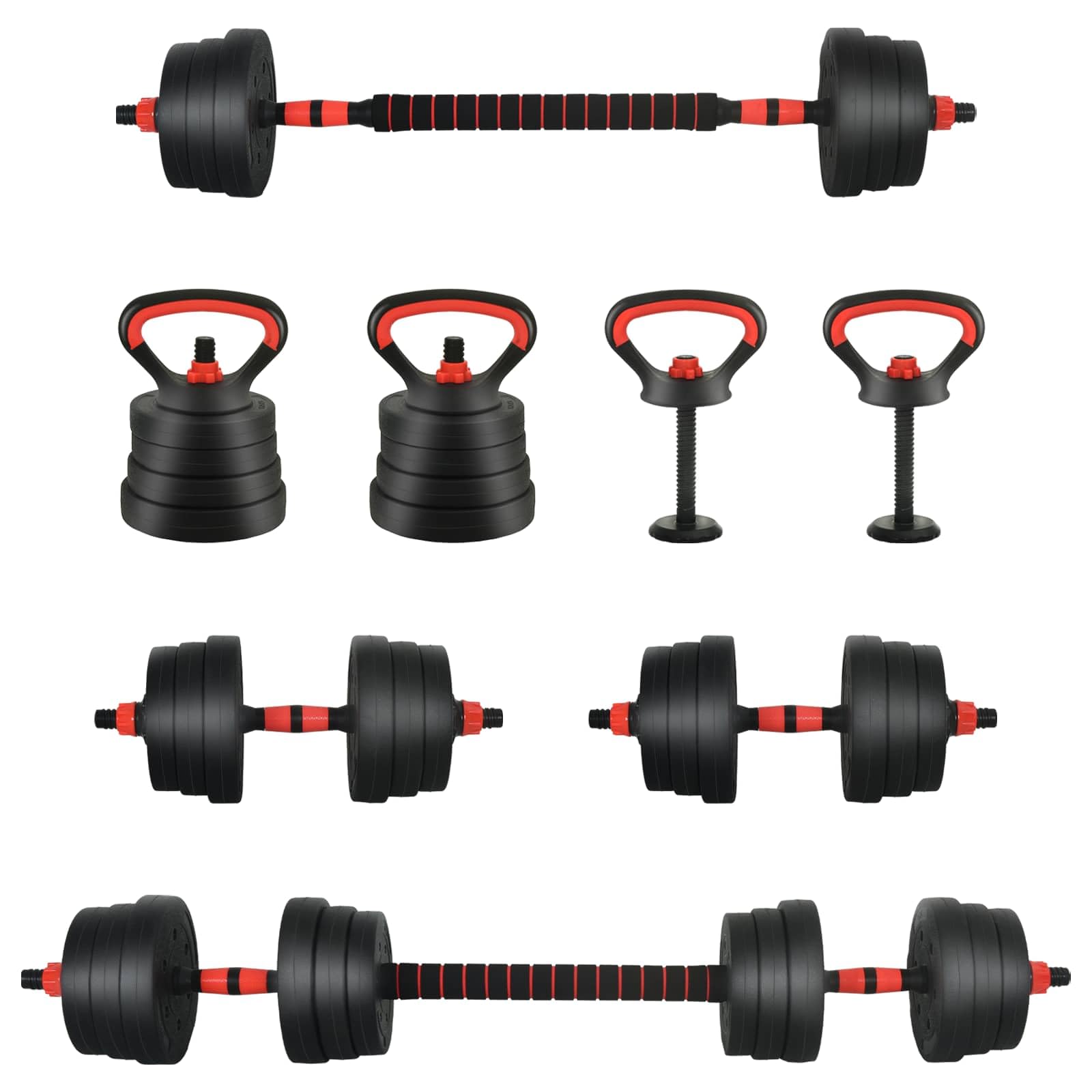 2-in-1 Kurzhantel Langhantel Set 20kg Verstellbar Fitness Hantelset für Krafttraining zu Hause