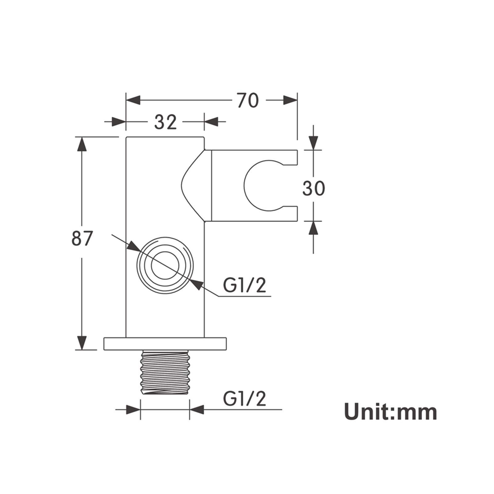 AKAZI G1 / 2-Schnittstelle, Verstellbarer Duschkopfhalter Messing-Handbrausehalter Wandmontage runder Duschhalterhalter Gebürsteter Gold-Duschhalter