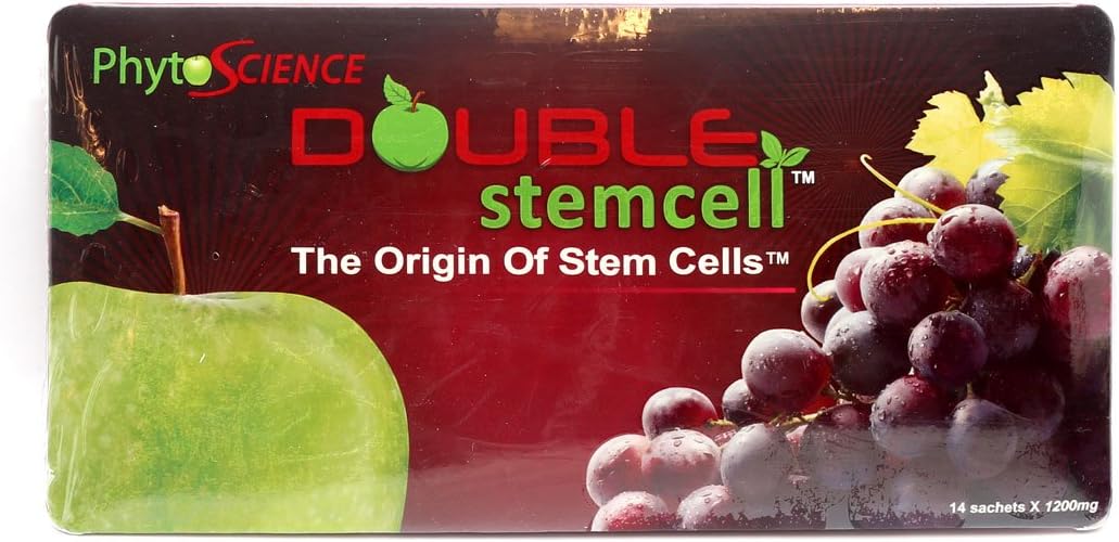 phytocelltec Phytoscience Double Stem Cell Anti Aging Supplement Acai Berry Extract Blueberry Reduce Wrinkles Pores Pimples Fine Lines Skin Texture (14 Sachets)