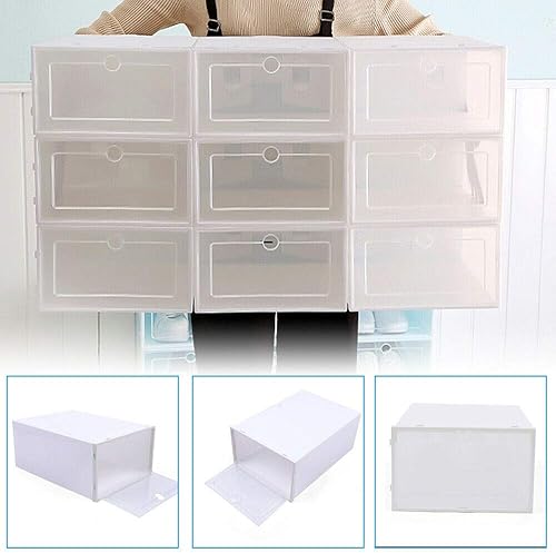 Miniatura 9 de YIYIBYUS DENESTUS - Caja apilable para zapatos, paquete de 20 unidades, organizador de zapatos de plástico transparente, organizador de zapatos