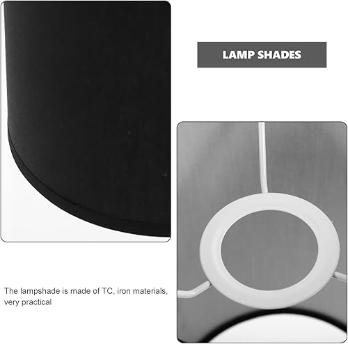 Miniatura 2 de Veemoon Pantalla de lámpara de tambor, pantalla cilíndrica, repuesto E27 con clip para lámpara de lámpara, pantalla de lámpara de araña, cubierta de