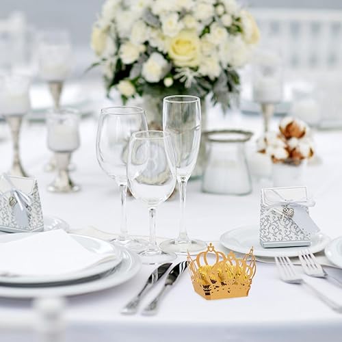 Miniatura 8 de 50 envoltorios para cupcakes de corona dorada, papel, desechables, perfectos para bodas, cumpleaños y fiestas de Navidad