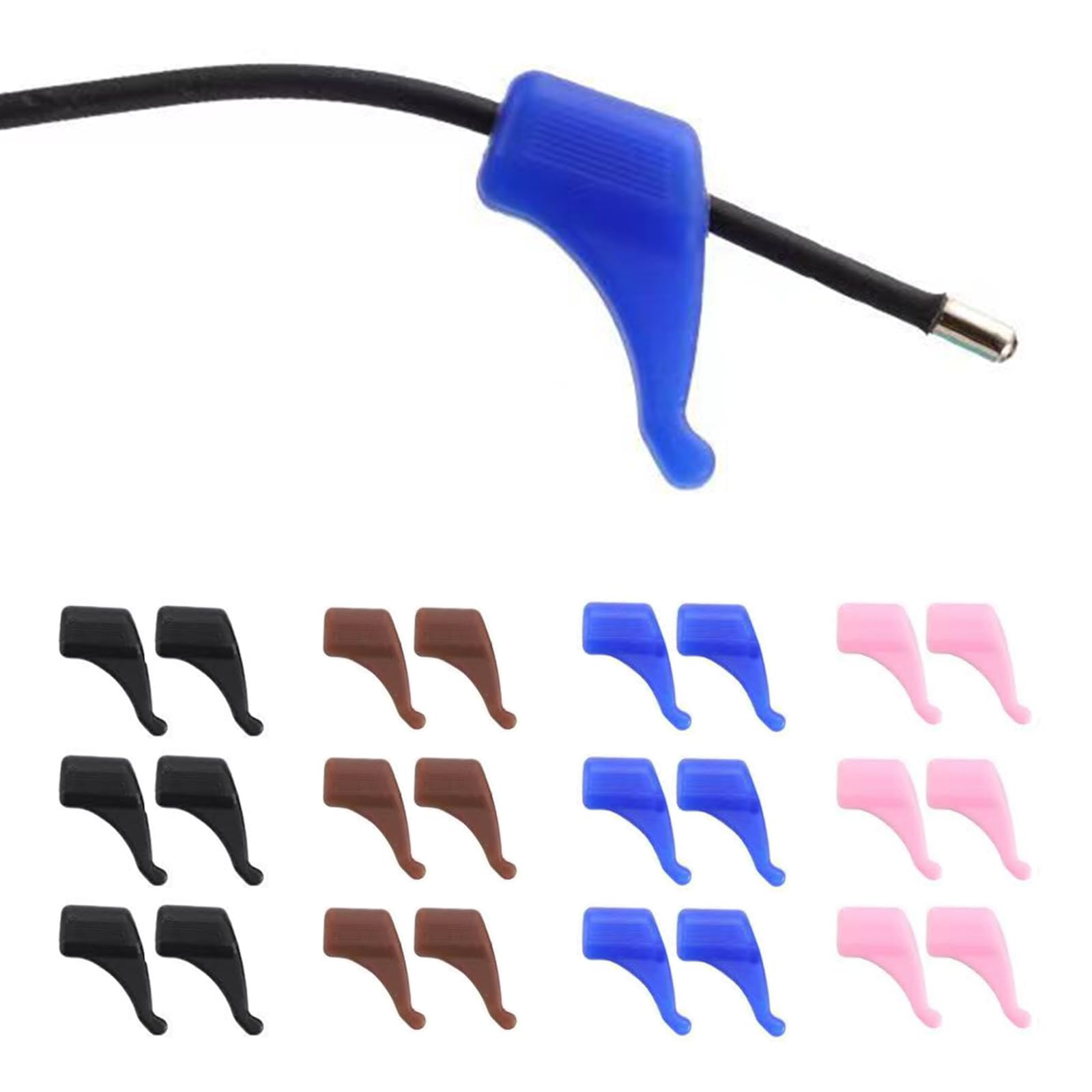 Presa dell'orecchio degli occhiali, supporto per occhiali antiscivolo, gancio per orecchio in morbido silicone, supporto per manicotto per occhiali