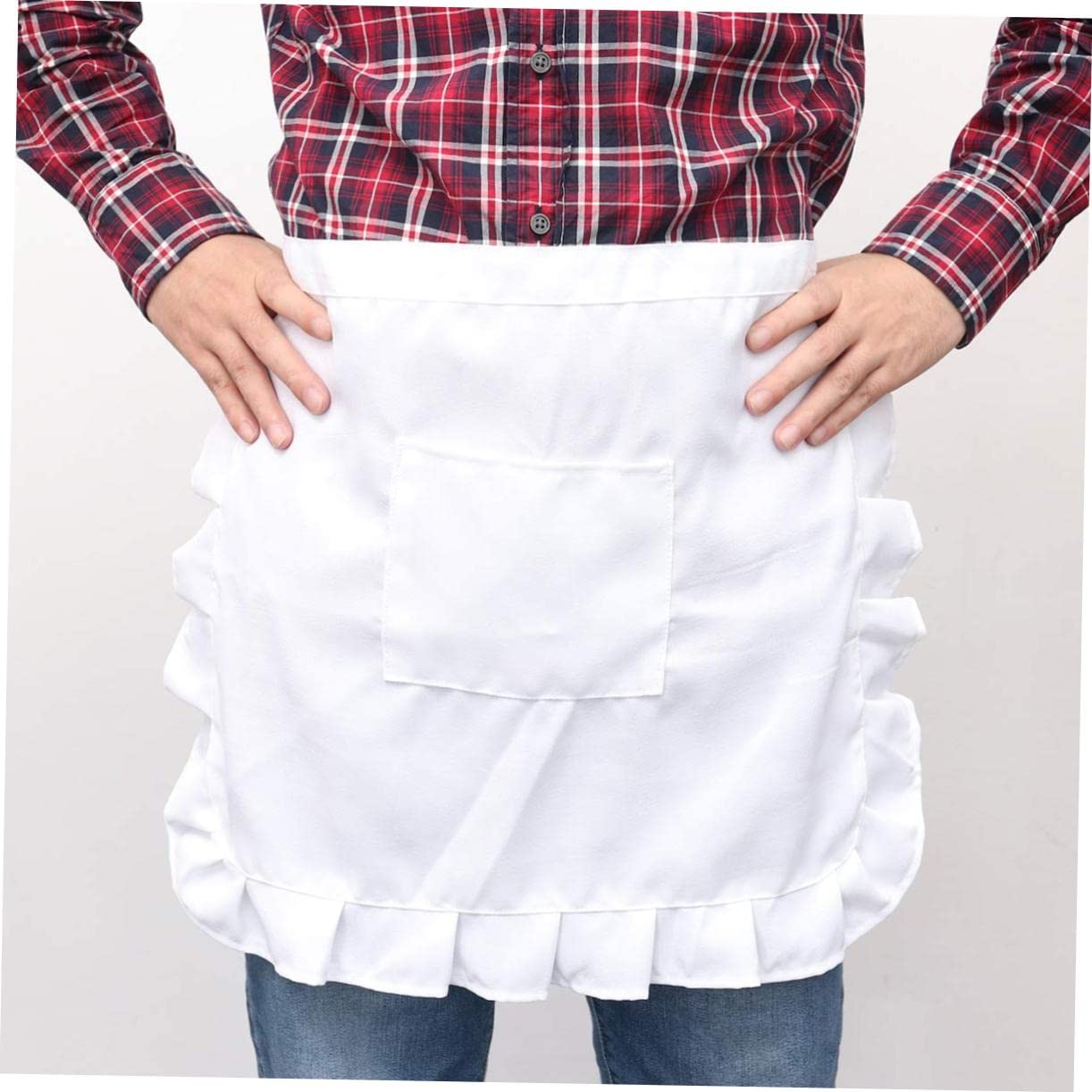 OUNONA 12piezas Delantal Corto De Cintura Para Mujer Con Encaje y Bolsillo Delantal De Cocina Práctico Para Eventos y Servicio