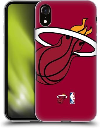 Head Case Designs Officially Licensed NBA Oversized Miami Heat Logo Gel Case [Military Grade Protection] Compatible with Apple iPhone XR