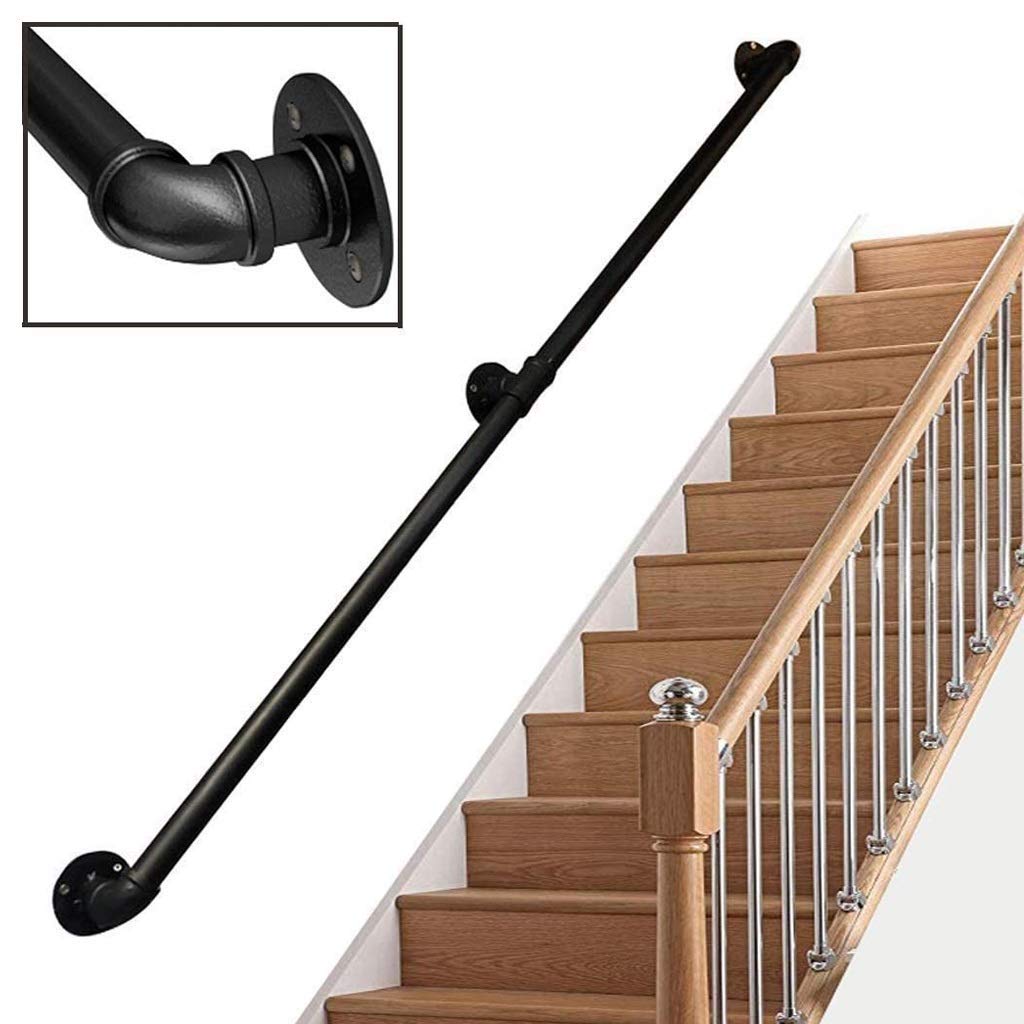 Rambarde de sécurité escalier fer forgé haute résistance garde-corps noir extérieur