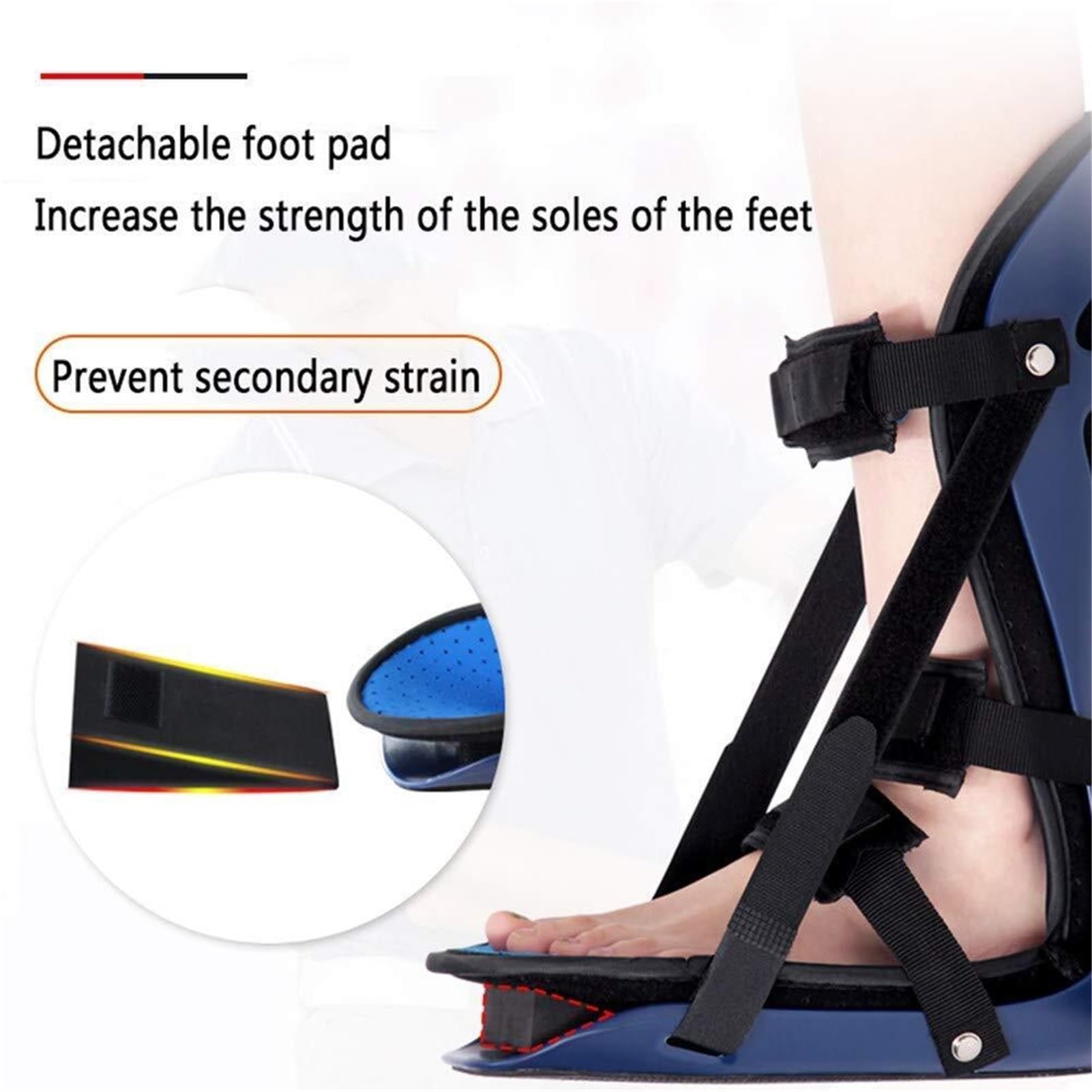 Soporte De Tobillo, Fascitis Plantar Férula Nocturna Ortesis De Caída Del Pie Transpirable Ajustable Estabilizador De Tobillo Protección Bota Andador for Esguince Tendinitis De Aquiles Y Recuperación