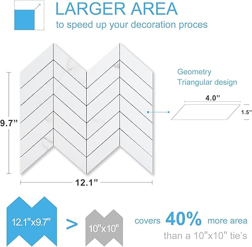 Miniatura 10 de Protector contra salpicaduras de espiga para despegar y pegar, azulejos de pared autoadhesivos de PVC de 10 hojas para azulejos de salpicaduras para