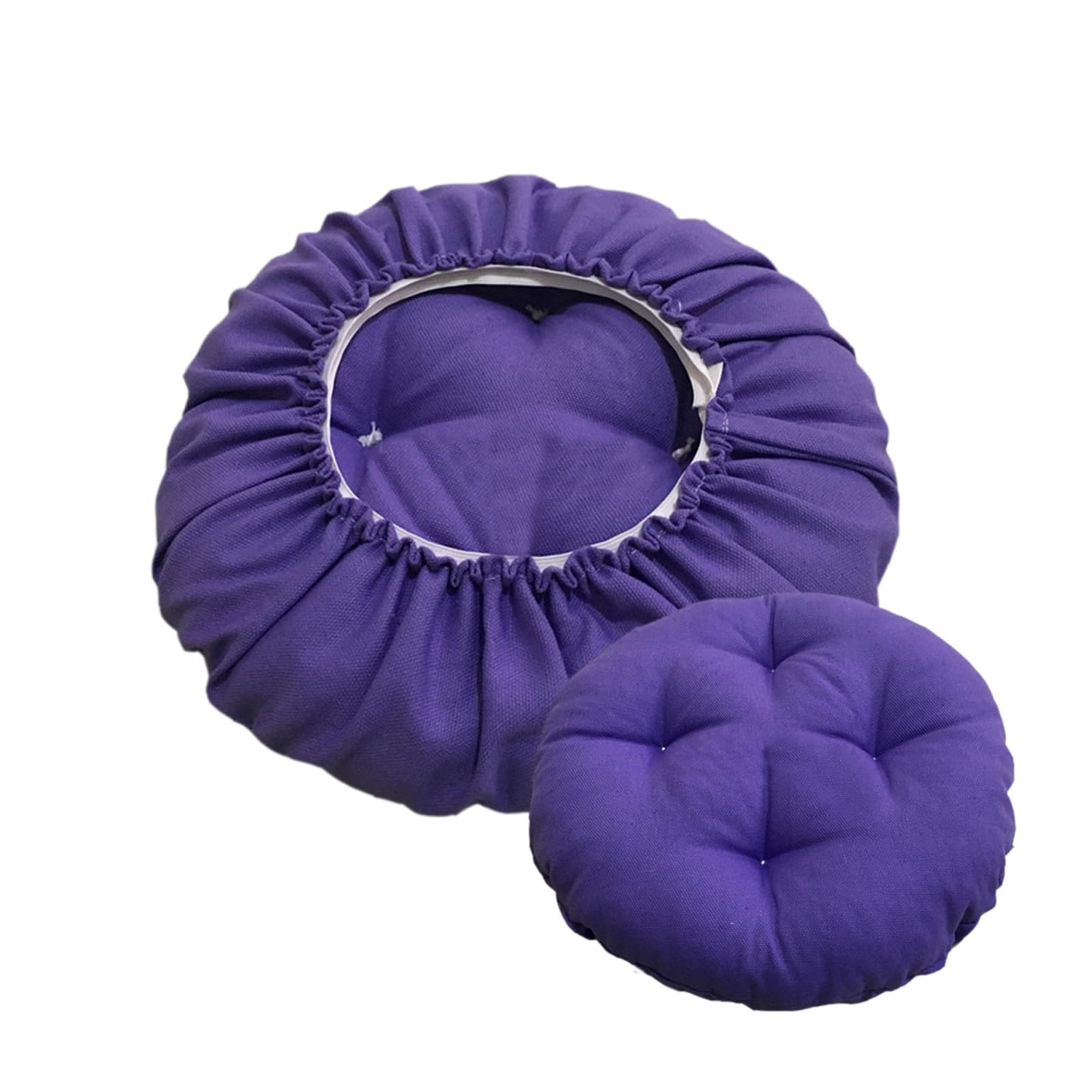 SVFOEBJM Round Chair Cushions With Elastic Bistro Chair Cushions Diameter 30/35/45cm Round Cushion Thick Comfy Office Chairs Seat Cushion(Purple,33cm)
