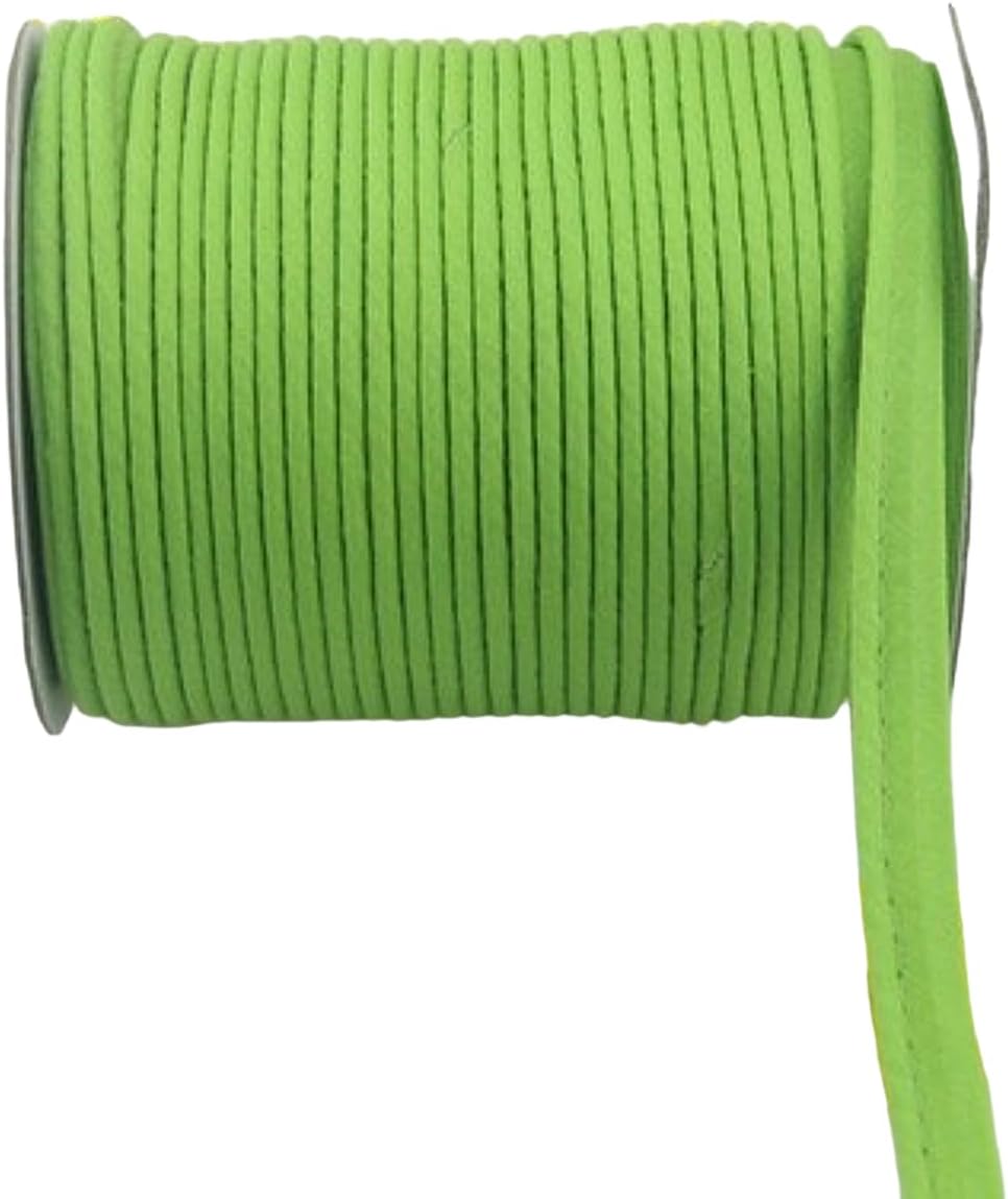 YJIUYUANQ Cotton Single Fold Bias Tape, Maxi Piping Trim, Durable Welting Cord for DIY Sewing, Fabric Trimming and Upholstery Craft Projects (Green, 1/2" Wide, 50 yd)