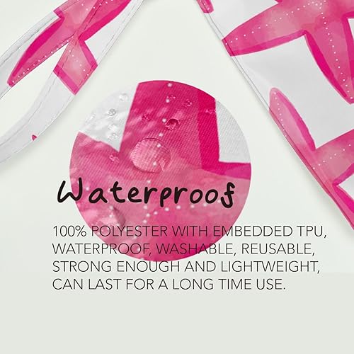 Miniatura 4 de Fokongna Bolsa húmeda y seca, bolsa de maquillaje, bolsa de pañales impermeable grande bolsa de cosméticos de viaje, estrella de mar, playa, arco