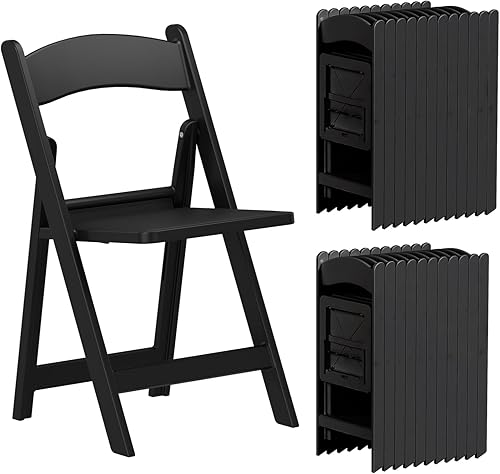 Miniatura 32 de Sillas plegables de resina con cojín, paquete de 4 sillas plegables blancas, sillas de plástico ligeras, cómodas sillas plegables para bodas,