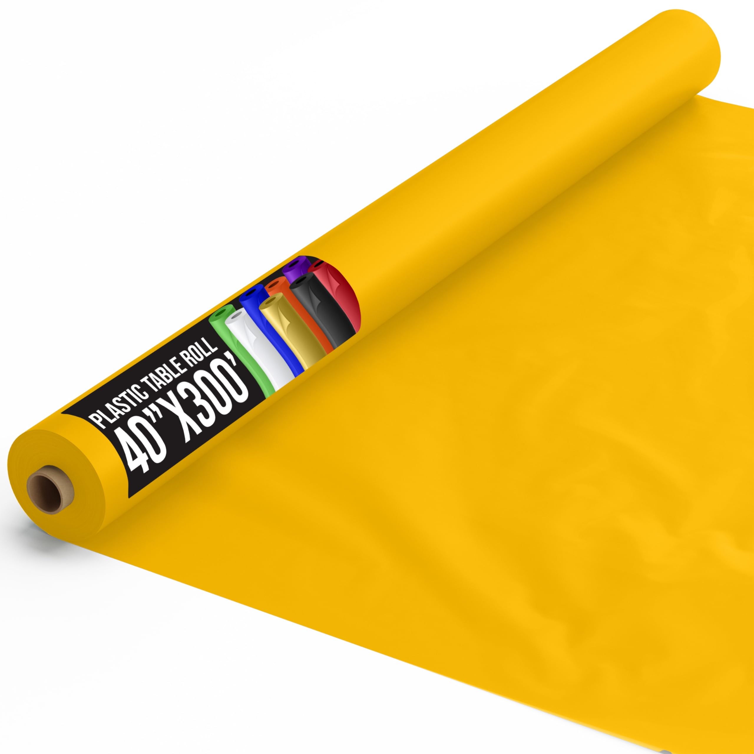Exquisite Yellow Plastic Table Cover Roll 40" x 300'