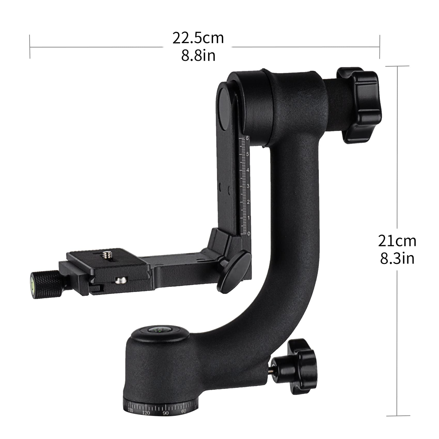 Selens Tête de trépied professionnelle en métal robuste panoramique 360° pour appareil photo numérique DSLR