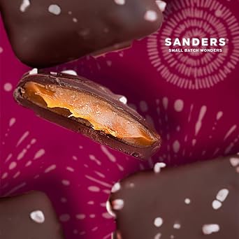 Sanders Thins Sea Salt Caramels Variety, Milk & Dark Chocolate, 18 oz Tubs (Pack of 2)
