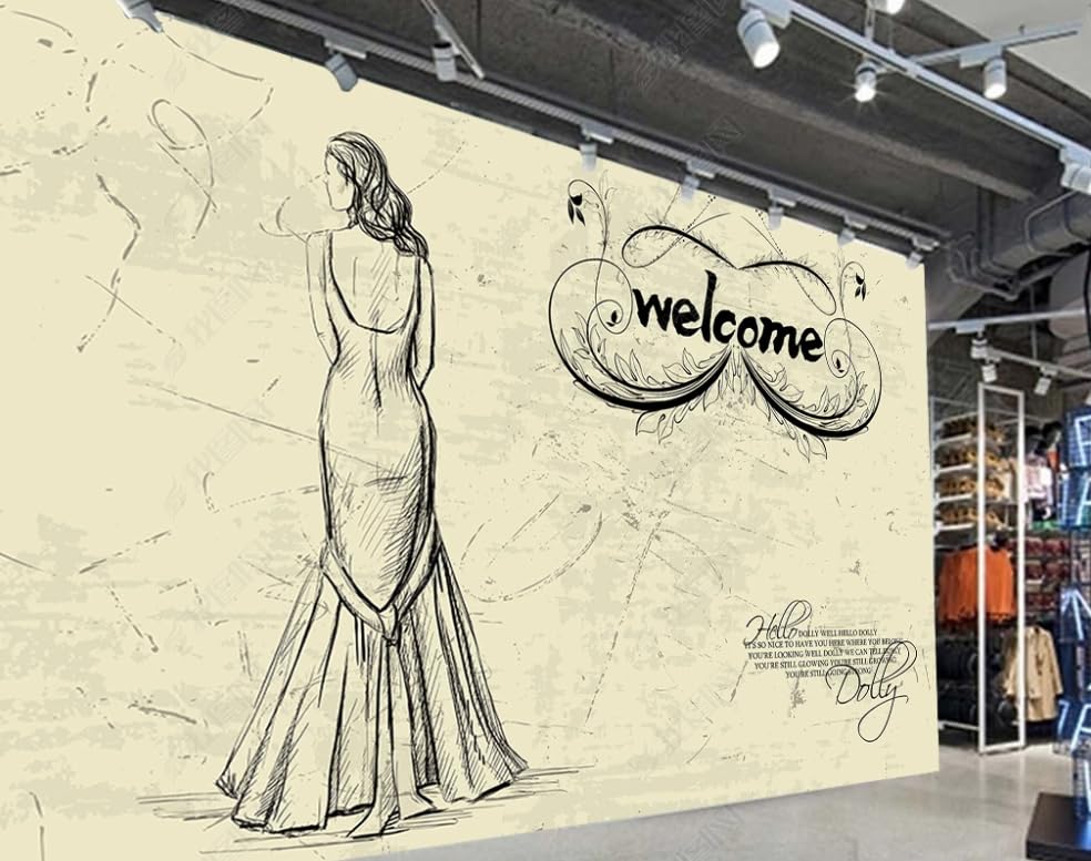 Papier peint intissé robe de mariée poster mural pour masquer les défauts