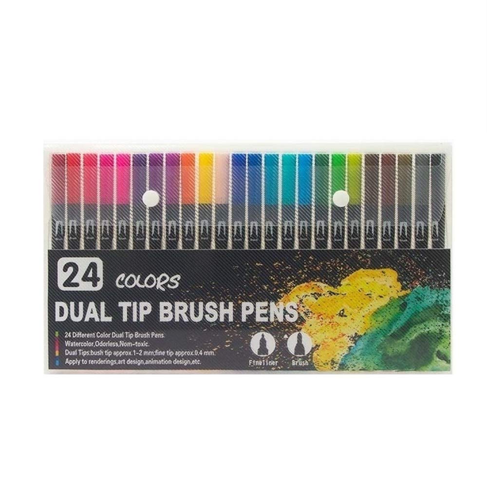 Aquarellstift 100 Farben Dual Tip Art Brush Marker Stifte Aquarell Fineliner Malerei Zeichnung Schreibwaren Effekt Gut zum Färben von Manga Comic 60 Farben (72 Farben) (24 Farben)