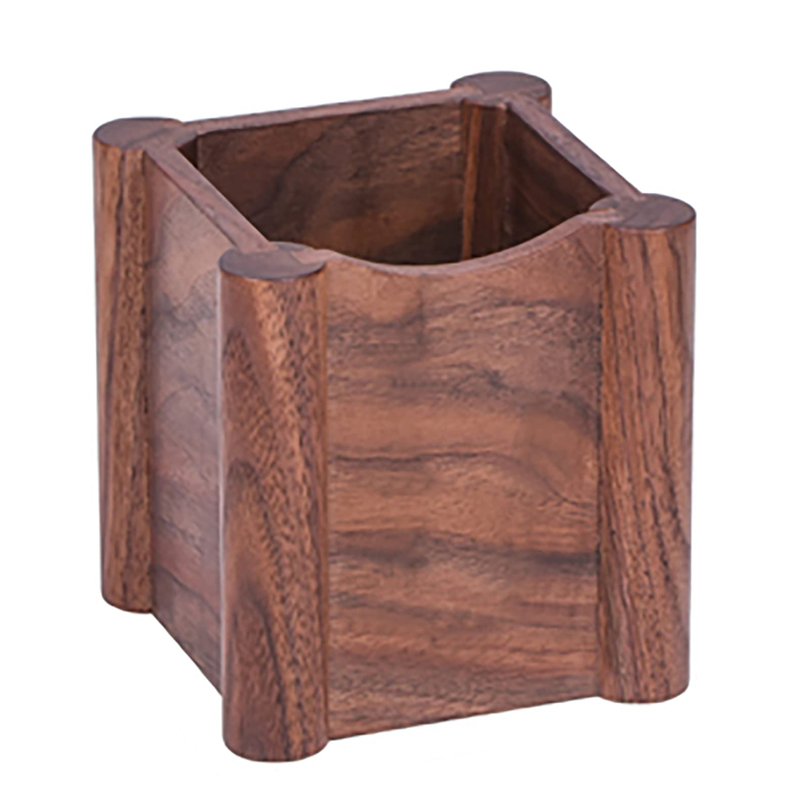 DUMRALBQE Wooden Pencil Pot Wooden Pen Holder Office Desktop Children Student Stationery Organizer for Home Office(Dark Brown)