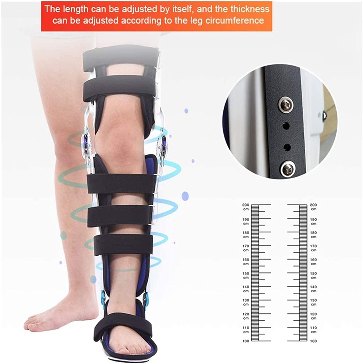 Rodillera transpirable con bisagras, ajustable, con bisagras, soporte de pierna recta, férula de rodilla para esguinces de rodilla, ligamentos, lesión articular, hiperextensión 22.7.27 (blanco