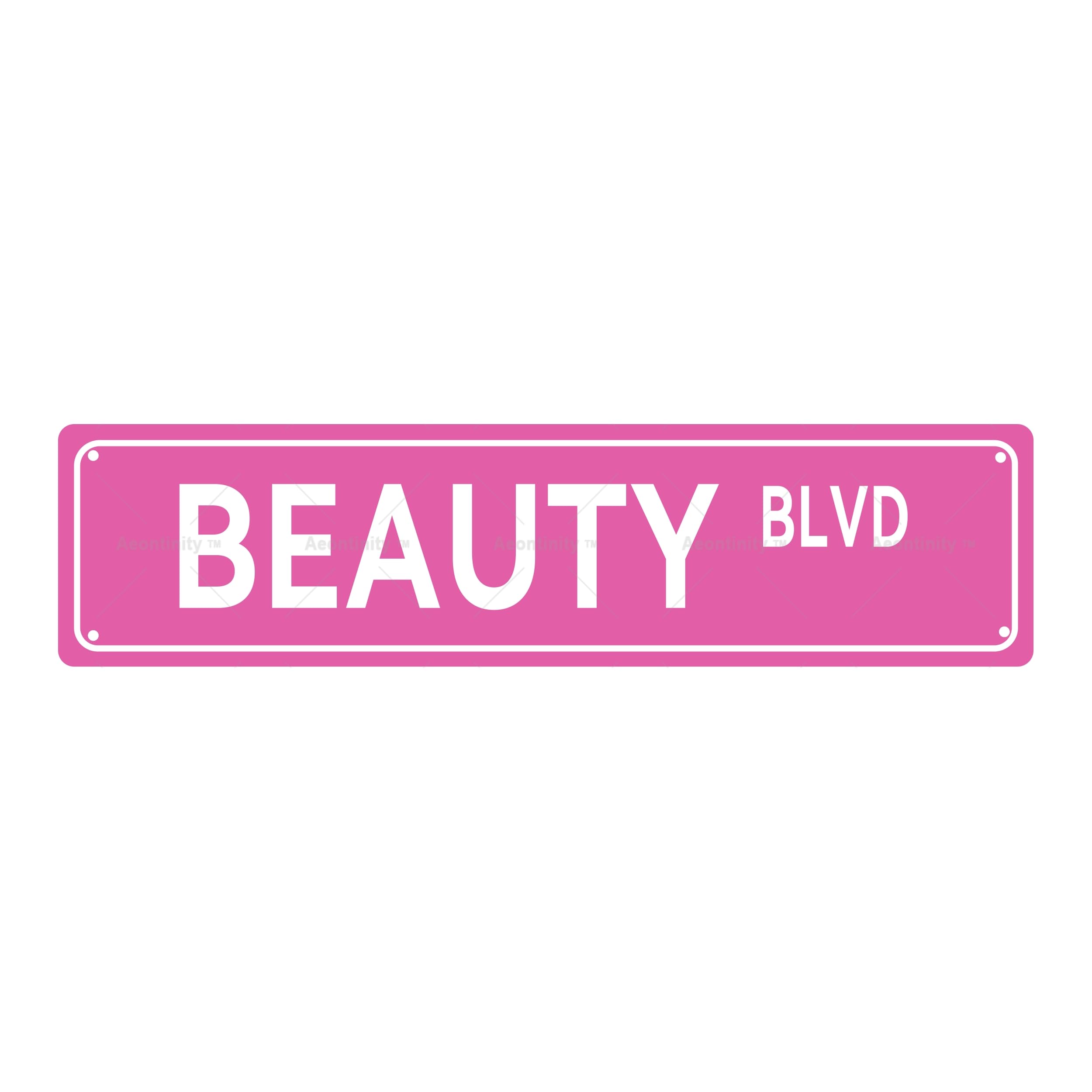 peiyeety Vintage Metal Tin Sign Decorative Wall Art Beauty Blvd Themed Street Sign, Rustic Style, Durable Waterproof Rustproof, For Home, Beauty Decor, Salon, Easy To Mount, 4x16 Inch
