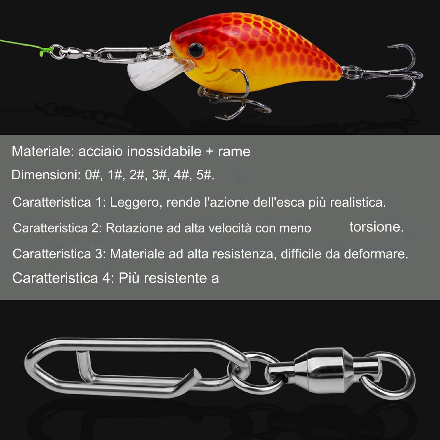 Girelle da, girevoli a botte, attrezzatura da - Girelle da 10X ad alta | resistenza | per in acqua salata, attrezzatura terminale, girelle con cuscinetti a per acqua salata e