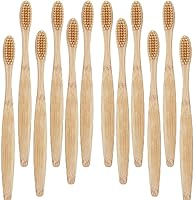 Vista 1 de TEAMWILL Paquete de 20 cepillos de dientes de bambú 100% natural orgánico medio libre de BPA suave cepillo saludable
