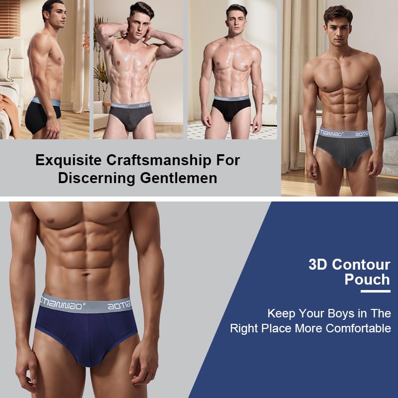 6 PCS Men's Boxer Briefs, Cool Moisture Wicking Underwear Assorted Color Multipacks4