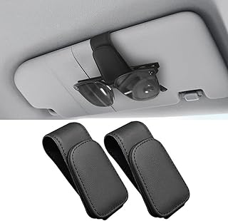 WXRNBN Pack of 2 Glasses Holders for Car Sun Visor for BMW X3 (G45) 2024, Leather Car Glasses Holder, Glasses Holder, Car Ticket Cards Clip, Glasses Holder, Black