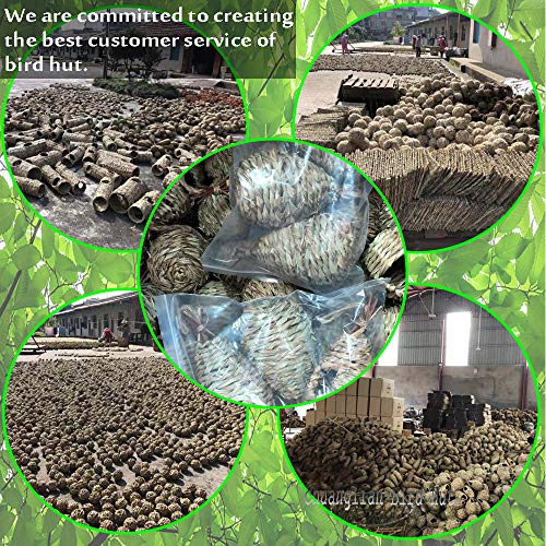 Hand-Woven Teardrop Shaped Eco-Friendly Birds Cages Nest Roosting,Grass Bird Hut,Hanging Bird House,Cozy Resting Place,100% Natural Fiber,Ideal For Birds - Provides Shelter From Cold Weather #TOP5