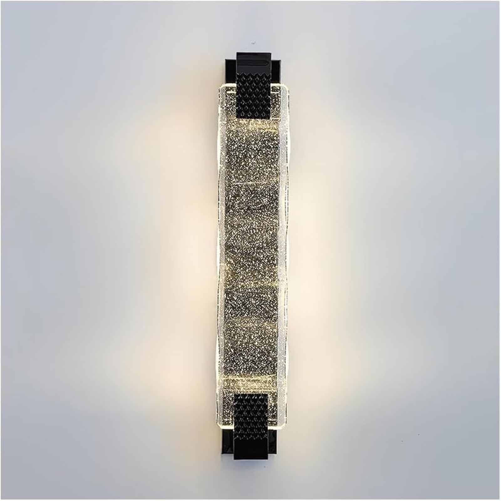 HPTHLY Contemporary Crystal Strip Dimmable Wall Sconce Light Fixture, Bedside Wall Lamp For Bedroom, Living Room, Hallway, Decorative Indoor Wall Lighting (Black-60Cm)