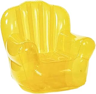 Transparente Inflable Sofá Asiento de color rosa portátil inflable sofá de aire Sofá Adulto Adolescente Silla Hinchable Patio Patio inflar muebles for acampar al aire libre Playa Habitación(Yellow)