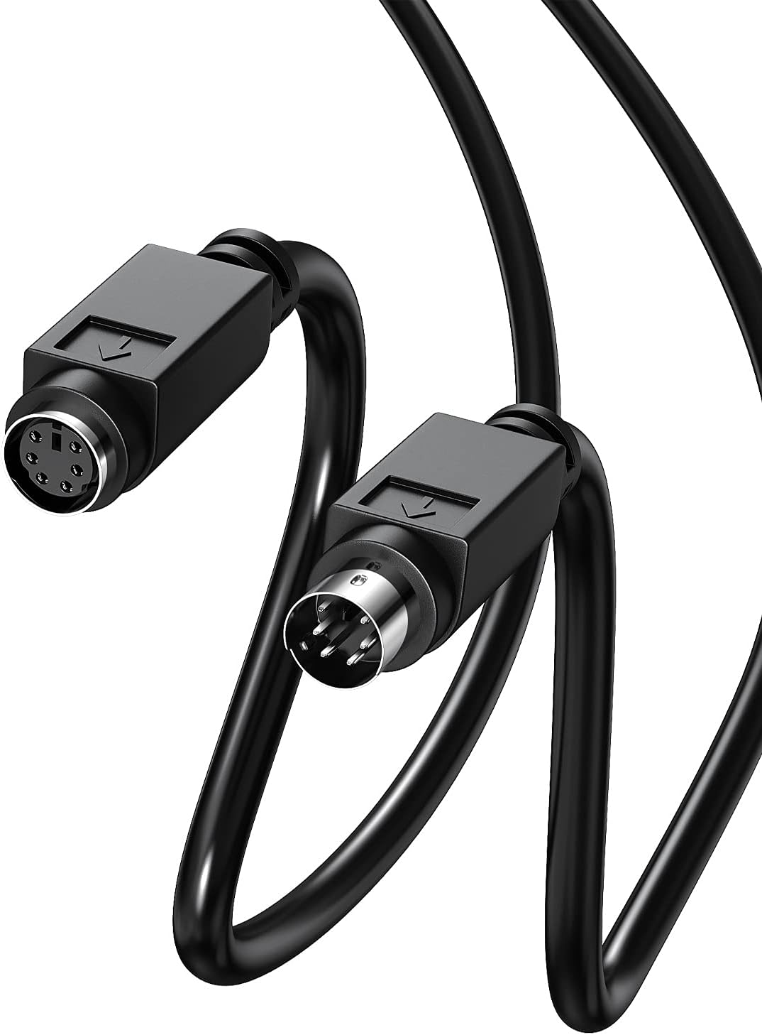 Copper Wires PS/2 Extension Cable 5ft, Mini Din 6pin Male to Female Cable for Computer PC Keyboard/Mouse/KVM & More 1.5M