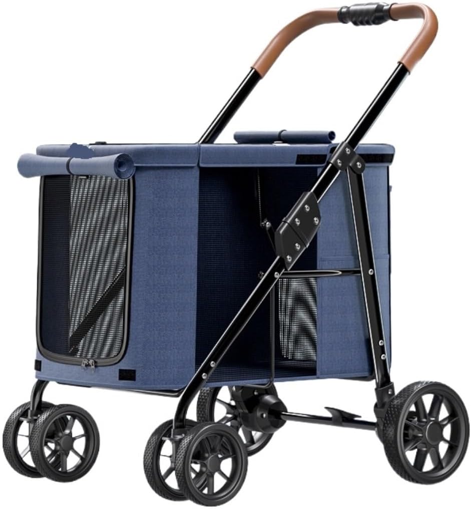 Pet Stroller Folding Travel Cat Stroller Dog with Wheels Pet Wagon for Small Medium Dogs Cats Accessories(Green)
