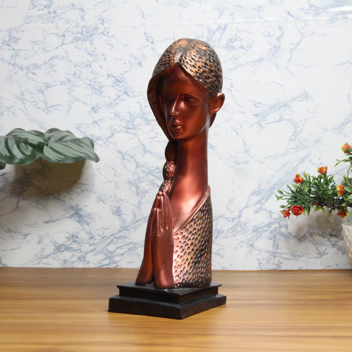 Wonderland Style 3 Namaste Folded Hands Lady Statue for Home Decor, Home Decoration, Gift, Gifting-image-43