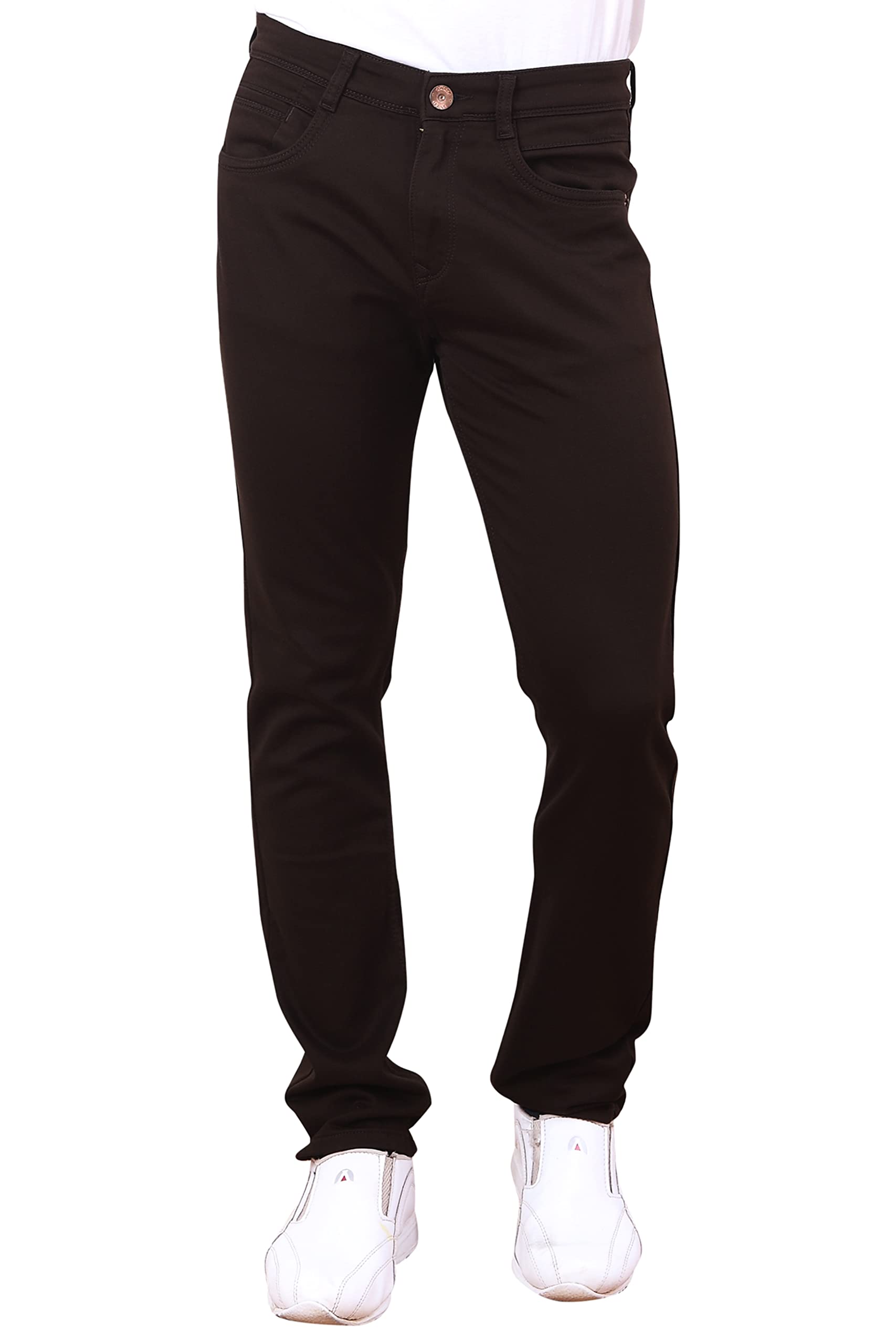 Stretchable Denim Mid Rise Relaxed Fit Curved Pocket Sturdy Stitching Full Length Jeans for Men-picture-15