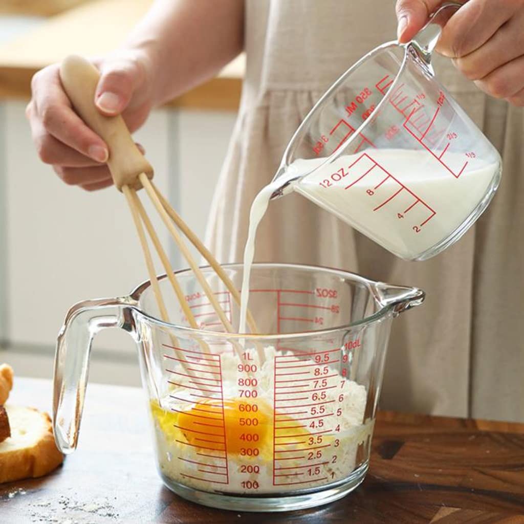 Tasse à mesurer en Verre avec échelle Ménage de qualité Alimentaire résistant aux Hautes températures ML Tasse à mesurer Tasse à œuf battu Cuisson Durable (Taille : 1000 ML) (1000 ML)