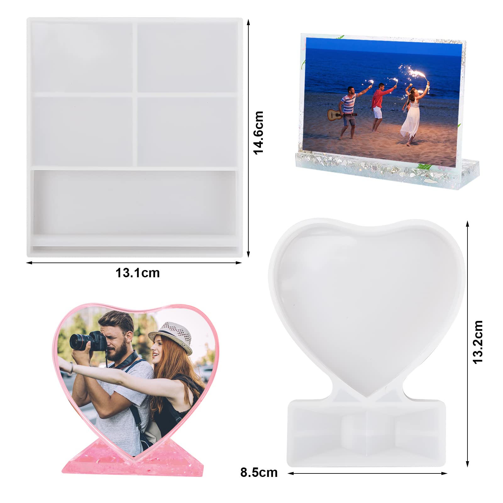 2Pièces Moule En Resine Epoxy Pour Carde Photo Moule En