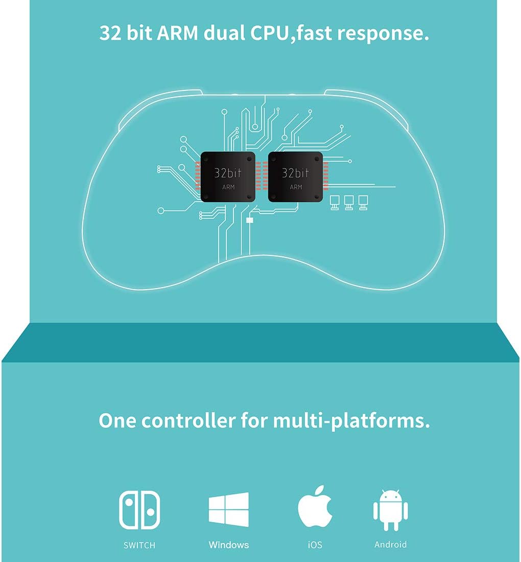 Product Deal Gulikit Wireless Controller Compatiable for Nintendo Switch/PC/Windows/Android/iOS, Switch Bluetooth Controllers Gamepad with Auto Pilot Gaming Supports 6-axis Gyro, Turbo and Dual Vibration -Coral