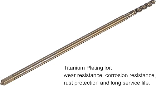 Miniatura 22 de uxcell Grifo de rosca de flauta en espiral M6 x 1, cobalto métrico HSS (acero de alta velocidad) chapado en titanio Macho roscado de máquina H2
